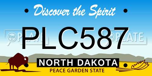 PLC587 North Dakota License Plate