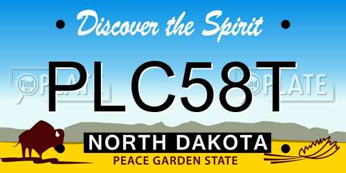 PLC58T North Dakota License Plate