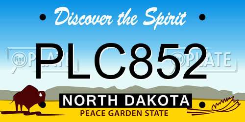 PLC852 North Dakota License Plate