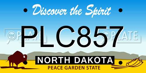 PLC857 North Dakota License Plate