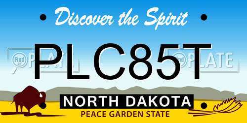 PLC85T North Dakota License Plate