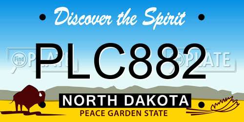 PLC882 North Dakota License Plate