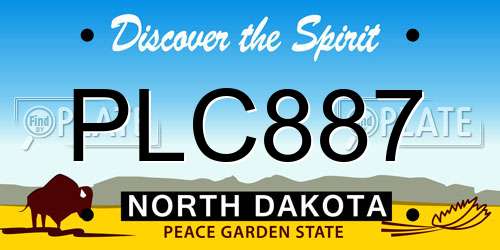 PLC887 North Dakota License Plate