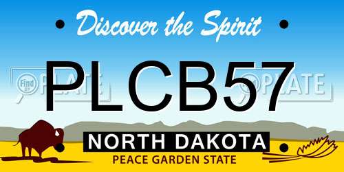 PLCB57 North Dakota License Plate