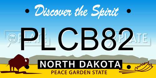 PLCB82 North Dakota License Plate