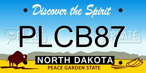 PLCB87 North Dakota License Plate