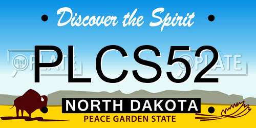 PLCS52 North Dakota License Plate