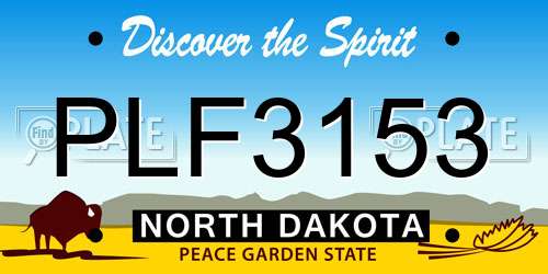 PLF3153 North Dakota License Plate