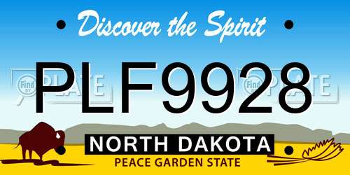 PLF9928 North Dakota License Plate