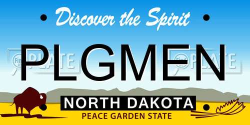 PLGMEN North Dakota License Plate