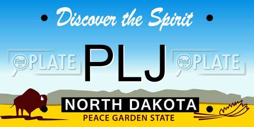 PLJ North Dakota License Plate