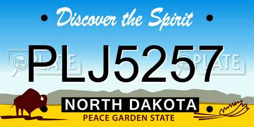 PLJ5257 North Dakota License Plate