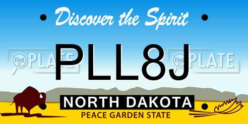 PLL8J North Dakota License Plate