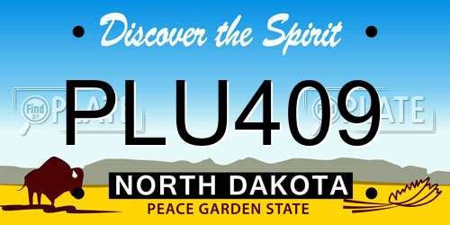 PLU409 North Dakota License Plate