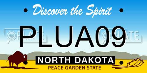 PLUA09 North Dakota License Plate
