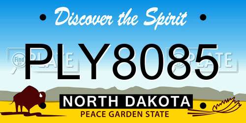 PLY8085 North Dakota License Plate