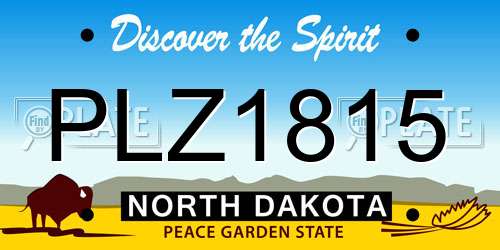 PLZ1815 North Dakota License Plate
