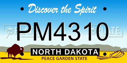 PM4310 North Dakota License Plate