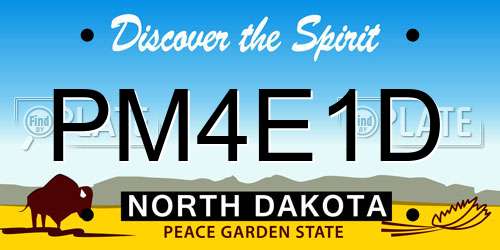 PM4E1D North Dakota License Plate