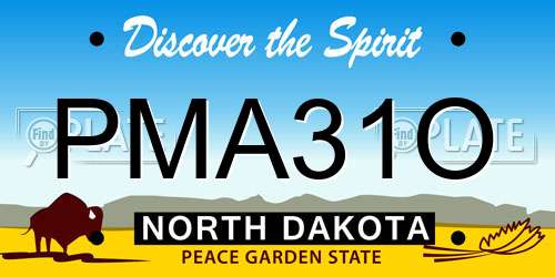 PMA31O North Dakota License Plate