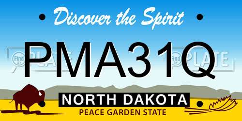 PMA31Q North Dakota License Plate