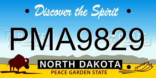 PMA9829 North Dakota License Plate