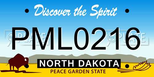 PML0216 North Dakota License Plate