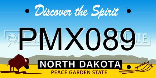 PMX089 North Dakota License Plate