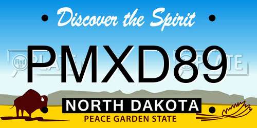 PMXD89 North Dakota License Plate