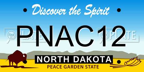 PNAC12 North Dakota License Plate