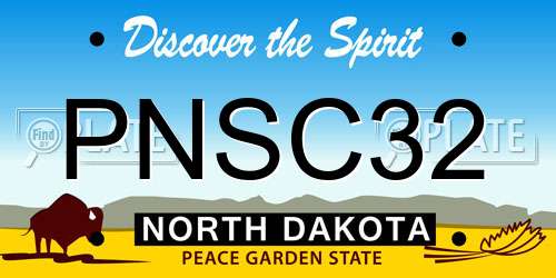 PNSC32 North Dakota License Plate