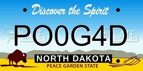 PO0G4D North Dakota License Plate