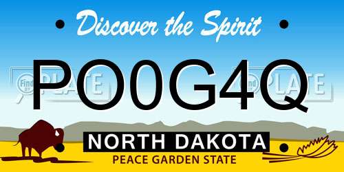PO0G4Q North Dakota License Plate