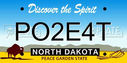 PO2E4T North Dakota License Plate