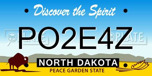 PO2E4Z North Dakota License Plate