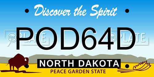 POD64D North Dakota License Plate