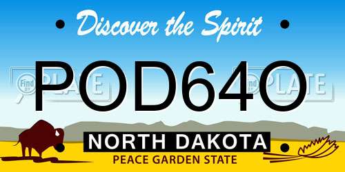 POD64O North Dakota License Plate