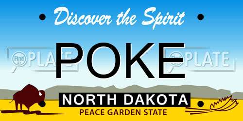 POKE North Dakota License Plate