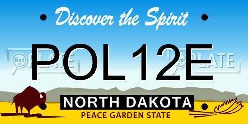 POL12E North Dakota License Plate