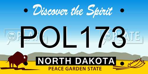 POL173 North Dakota License Plate