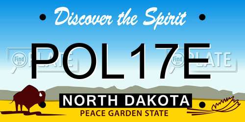 POL17E North Dakota License Plate