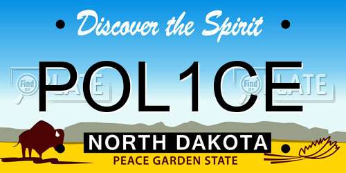 POL1CE North Dakota License Plate
