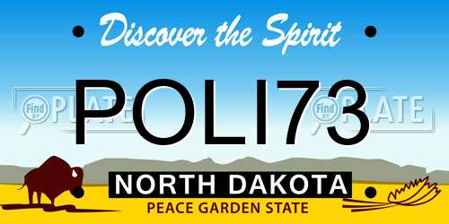 POLI73 North Dakota License Plate