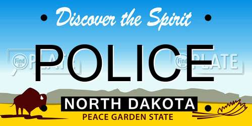 POLICE North Dakota License Plate