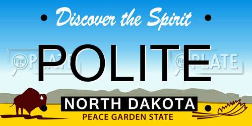 POLITE North Dakota License Plate