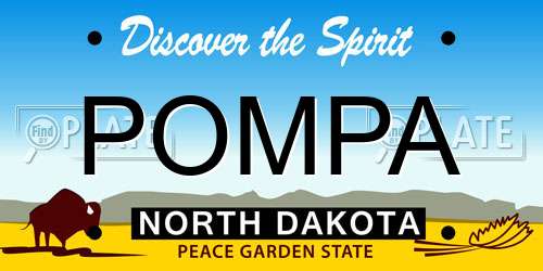 POMPA North Dakota License Plate