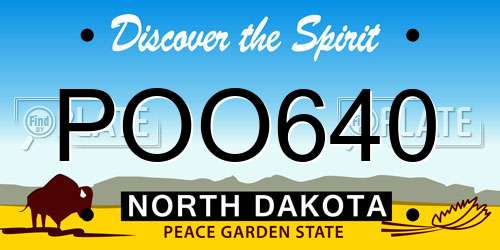 POO640 North Dakota License Plate