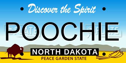 POOCHIE North Dakota License Plate