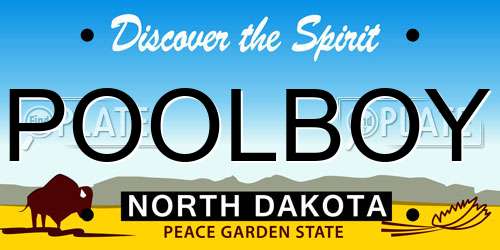 POOLBOY North Dakota License Plate