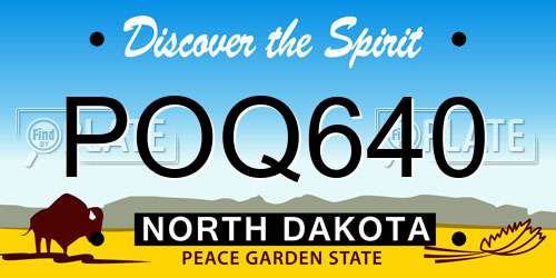 POQ640 North Dakota License Plate